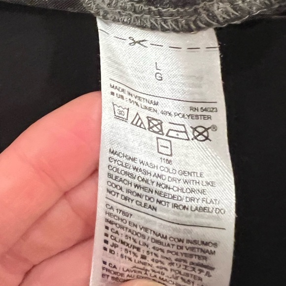 OLD NAVY Women’s Heather Grey  Linen Blend Hoodie Lightweight Size Large - Picture 3 of 6